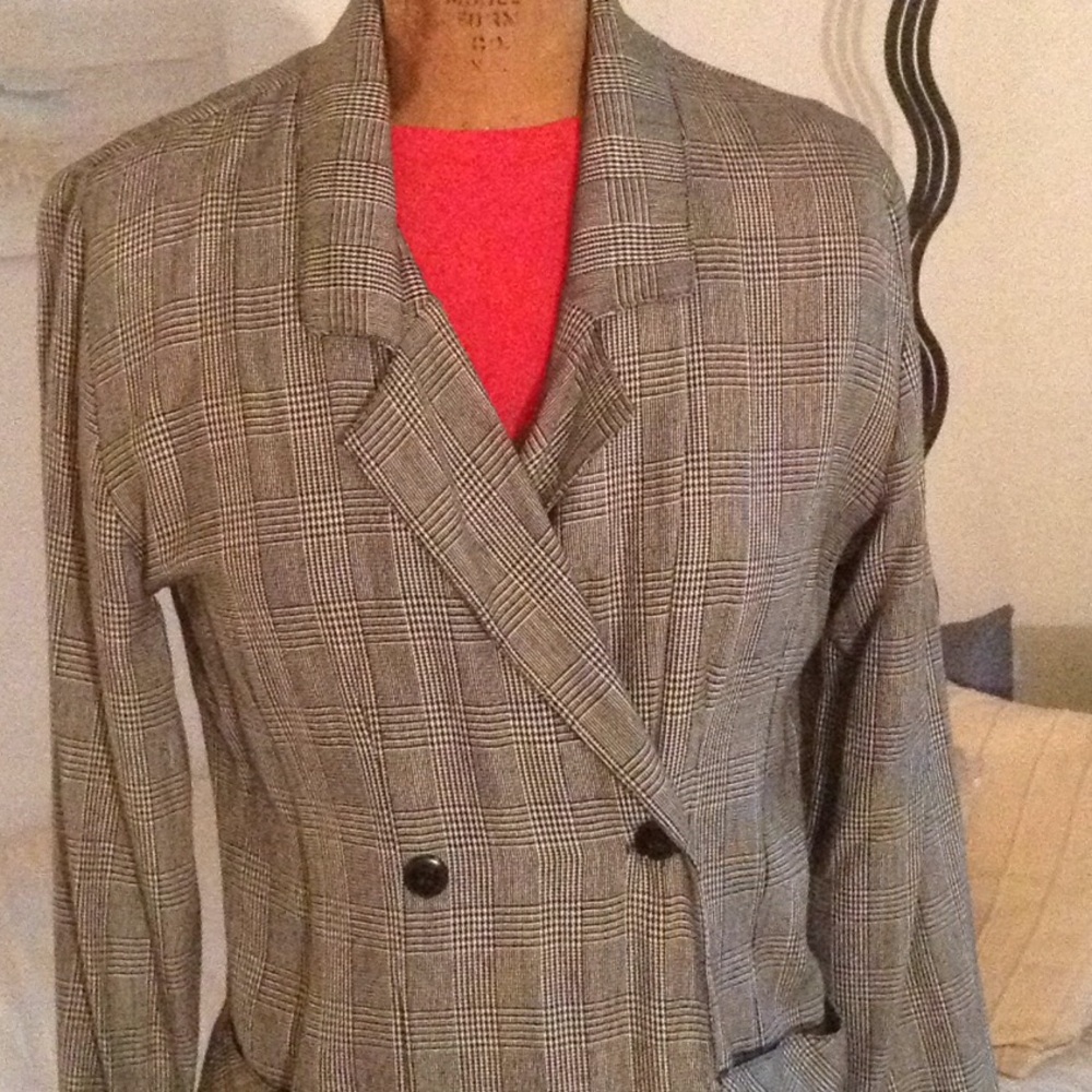Double breasted glen plaid dress - Picture 2 of 4